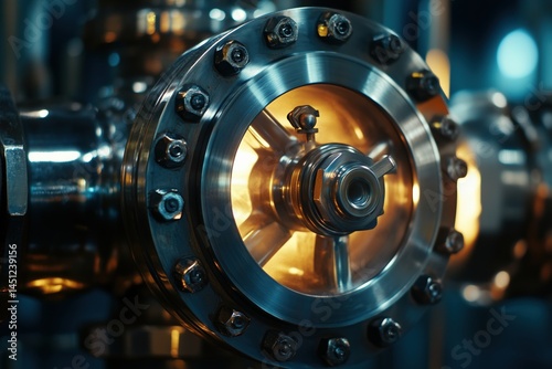 Wallpaper Mural closeup view shiny metallic refinery Torontodigital.ca