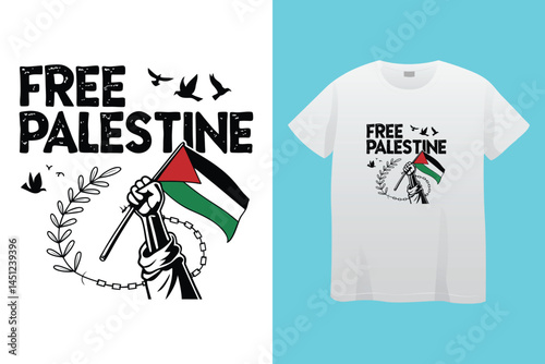 Free gaza free palestine typography t-shirt design print ready template.