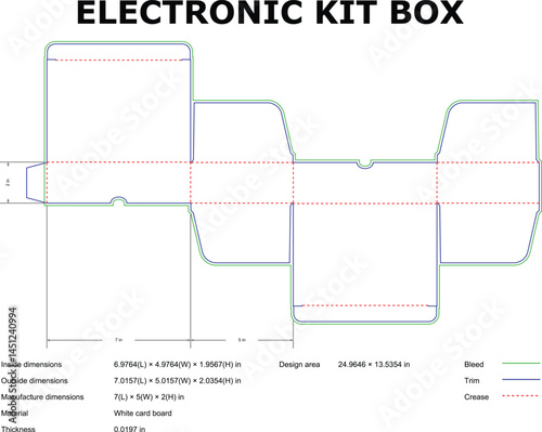 Electronic Kit Box Die Cut Template For Packaging Design And Manufacturing