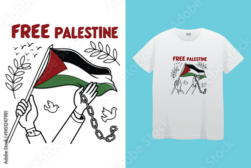 Palestine design vector, Save Palestine illustration for banner, t-shirt, poster, sticker, badges, social media design. Hand-Drawn Lettering Phrase, Calligraphy Graphic Typography.