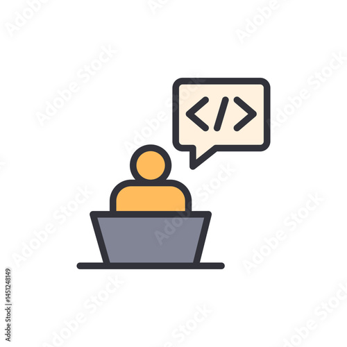 Dev conference colored icons, minimalist vector illustration ,simple transparent graphic element .Isolated on white background