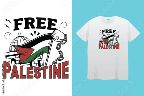 Palestine design vector, Save Palestine illustration for banner, t-shirt, poster, sticker, badges, social media design. Hand-Drawn Lettering Phrase, Calligraphy Graphic Typography.