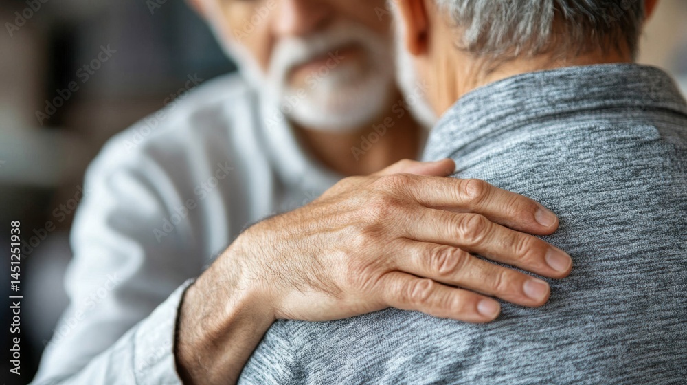 Fototapeta premium Elderly Men Sharing Comfort and Support