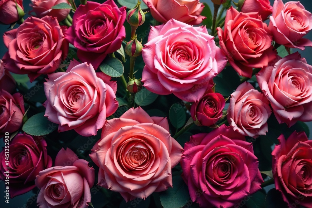 Intricate blooming roses, densely packed, vibrant hues , spring, fabric Intricate blooming roses, densely packed, vibrant hues , spring, fabric
