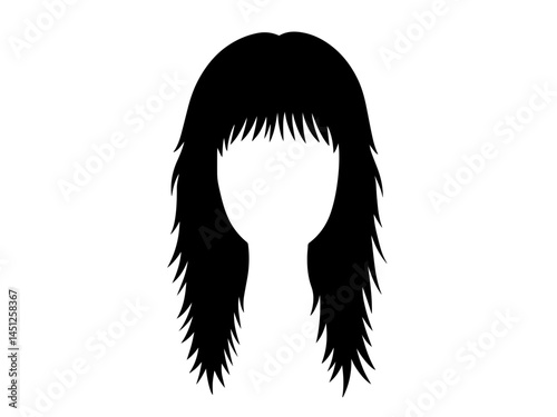 silhouette of a girl wig