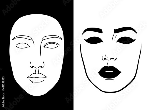 vector illustrations of a mask set