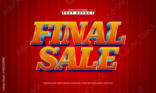 final sale editable text effect with a discount and sale text style