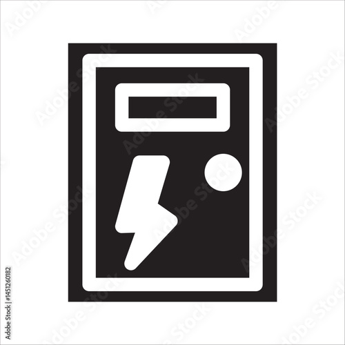 electrical distribution icon. electrical panel box vector. on white background