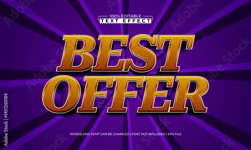 best offer editable text effect with a discount and sale text style