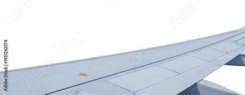 Airplane wing isolated on transparent background, PNG Format