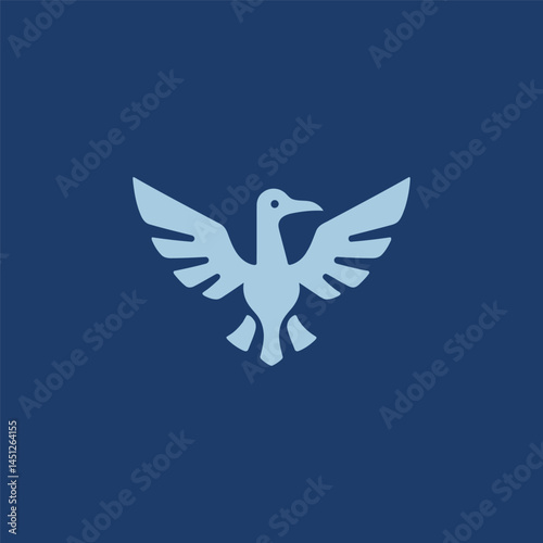 Simple Albatross logo in elegant silhouette style.