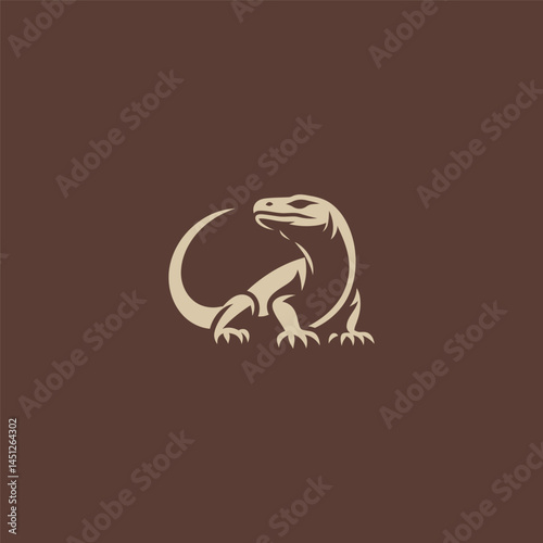 Simple Komodo logo in bold silhouette design.