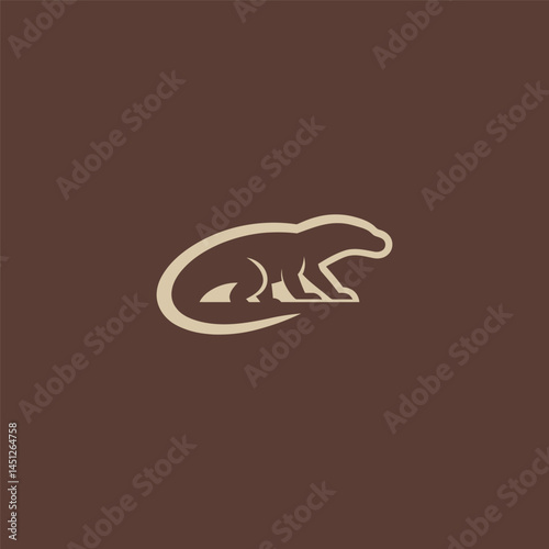 Simple Komodo logo in bold silhouette design.