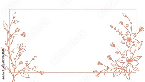Minimal Rose Gold Floral Border for Elegant Certificates