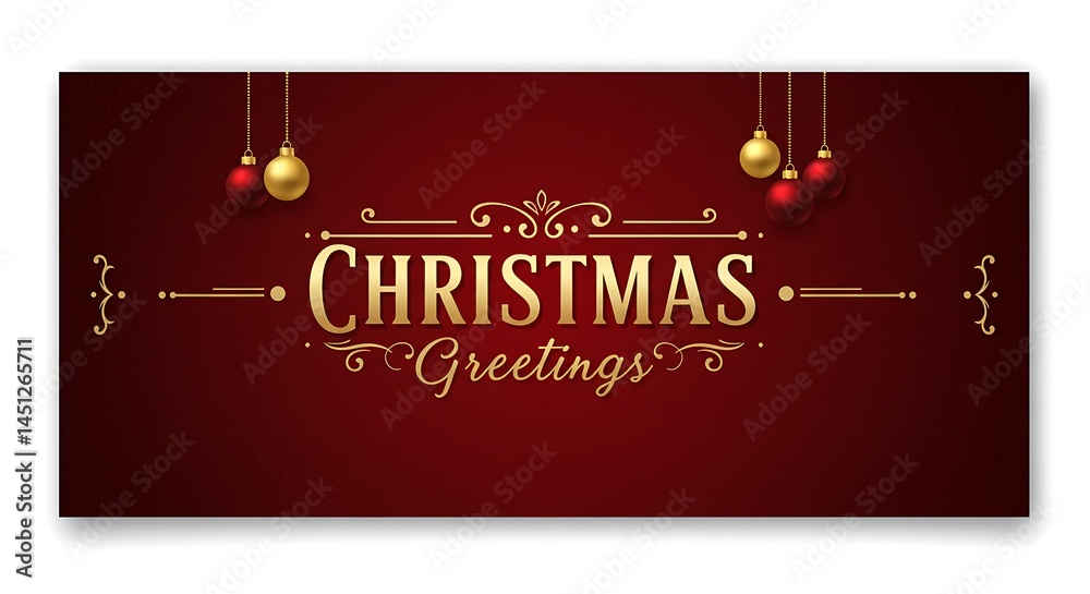Naklejka premium Crimson & Gold Christmastide AI Generated