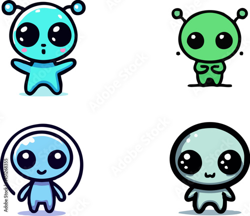 Cute Alien Characters – Kawaii Space Creature Stickers