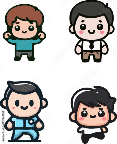 Cute Boy – Chibi Character Sticker Set