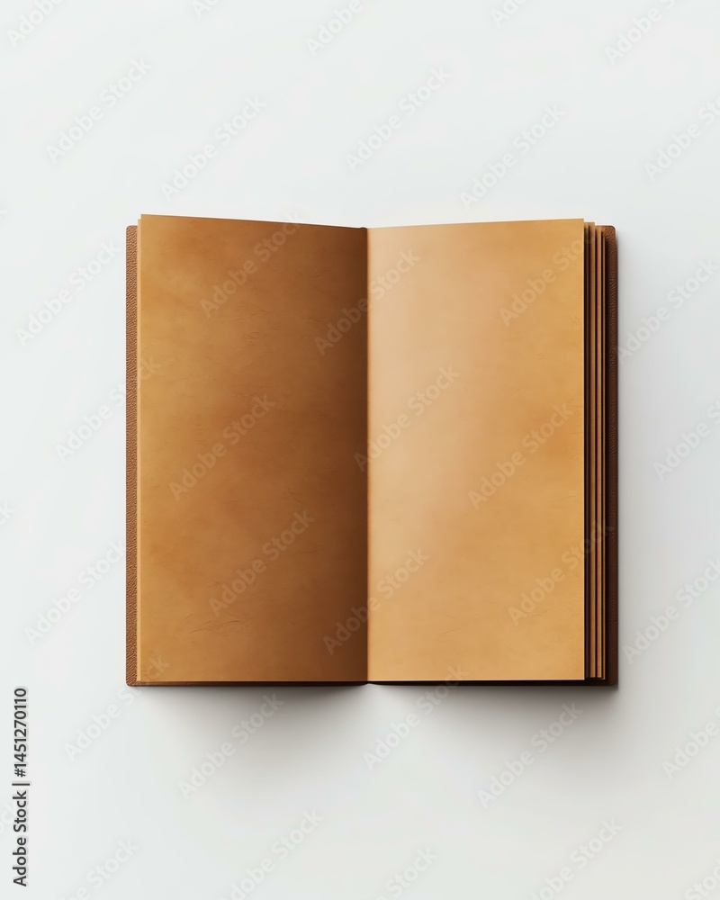 A photorealistic mockup of a blank booklet with a cover, realistic paper, clean white background, soft lighting A photorealistic mockup of a blank booklet with a cover, realistic paper, clean white background, soft lighting