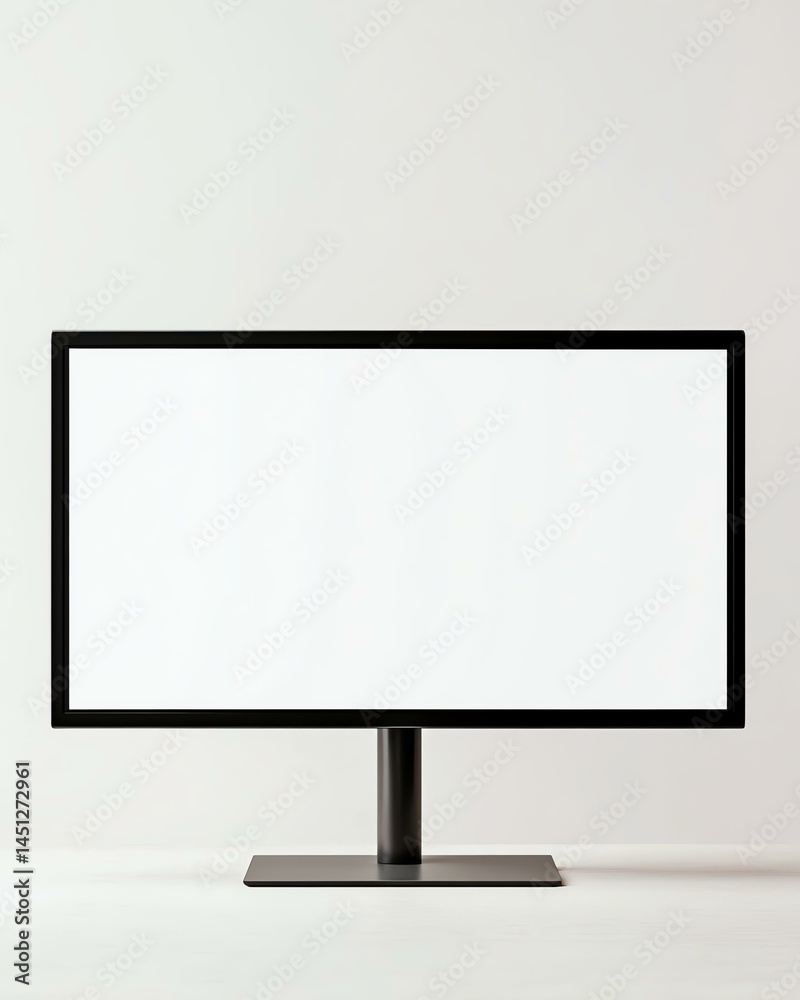 A photorealistic mockup of a blank webinar screen on a monitor, realistic design, clean white background, soft lighting A photorealistic mockup of a blank webinar screen on a monitor, realistic design, clean white background, soft lighting