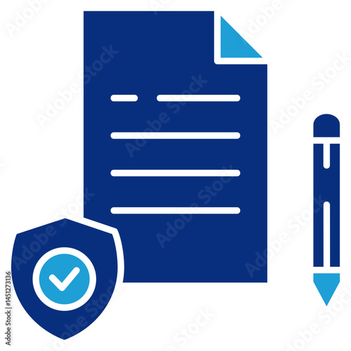 Policy Document Icon Element For Design