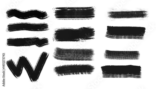 lack Ink Marker Strokes and Lines Set - Hand Drawn Grunge Elements