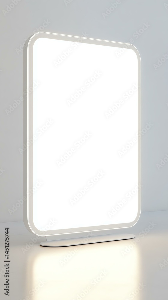 A photorealistic mockup of a blank slideshow presentation on a desktop, realistic design, clean white background, soft lighting A photorealistic mockup of a blank slideshow presentation on a desktop, realistic design, clean white background, soft lighting