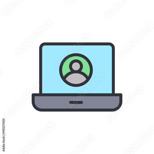 Wallpaper Mural Digital account colored icons, minimalist vector illustration ,simple transparent graphic element .Isolated on white background Torontodigital.ca