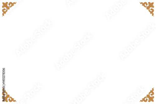 Elements of ornate vintage frames. Border gold on white classic calligraphy swirls, floral motifs. Design print for greeting cards, wedding invitations, restaurant menu, royal certificates. Set 4