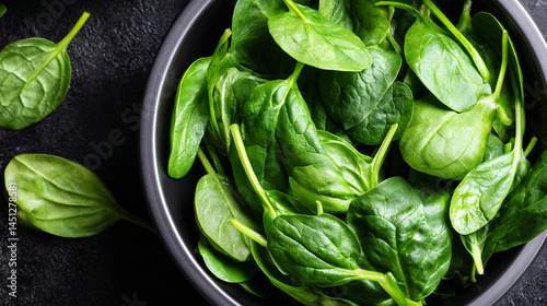 Wallpaper Mural Closeup of Fresh  Spinach on a Dark Background  Torontodigital.ca