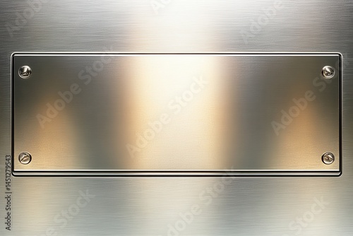 Brushed metal plate on brushed metal surface