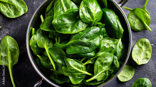 Wallpaper Mural Closeup of Fresh  Spinach on a Dark Background  Torontodigital.ca