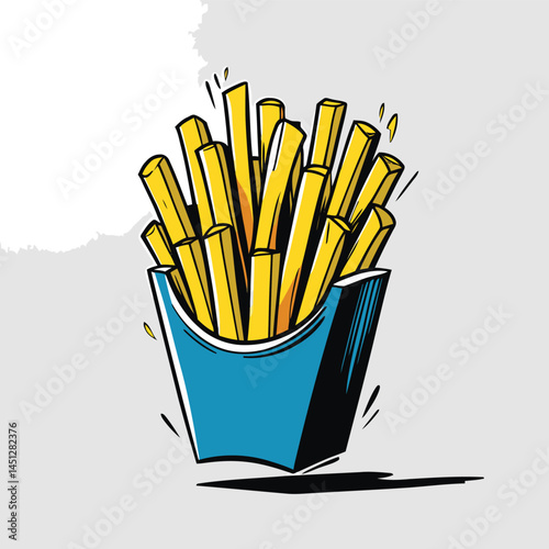 french fries vector art for design needs
