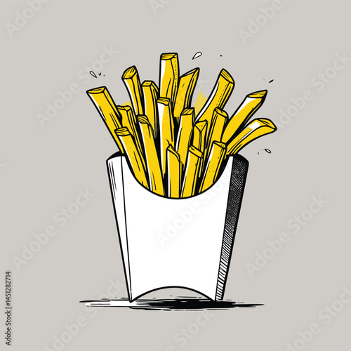 french fries vector art for design needs