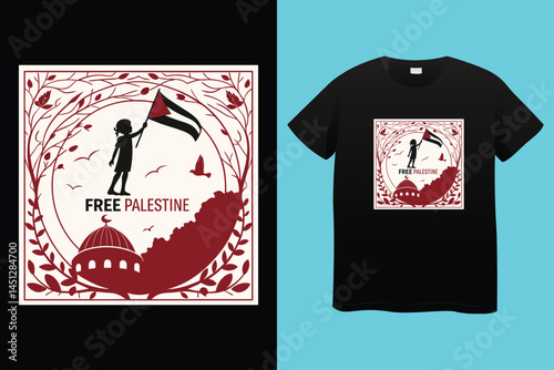 Palestine design vector, Save Palestine illustration for banner, t-shirt, poster, sticker, badges, social media design. Hand-Drawn Lettering Phrase, Calligraphy Graphic Typography.