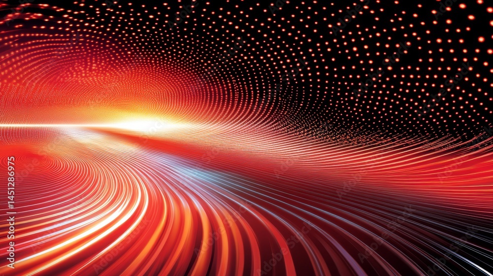 Fototapeta premium Dynamic Technological Futuristic Design on red background