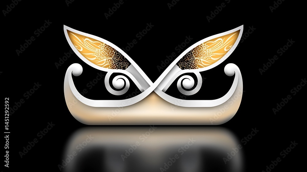 Naklejka premium Abstract design with stylized eyes and wings