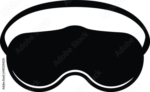Black sleep mask silhouette icon vector illustration 