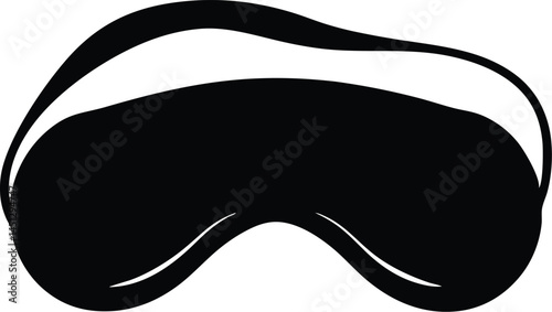 Sleep mask silhouette vector, Sleep mask black icon vector