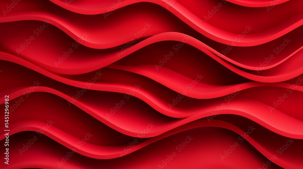 Fototapeta premium Red Abstract Wave Design Background on red background