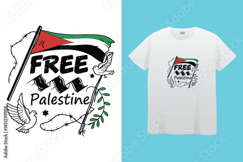 Arabic Calligraphy vector type for country of Palestine. Translated: Palestine.