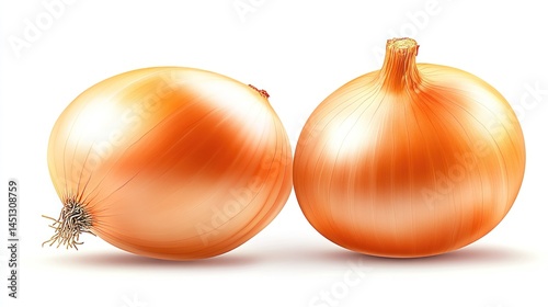 Wallpaper Mural Two Ripe Yellow Onions on White Background Torontodigital.ca