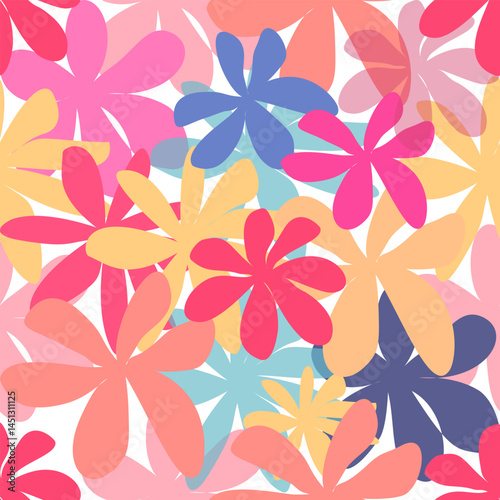 Colorful flowers, seamless patterns with floral for fabric