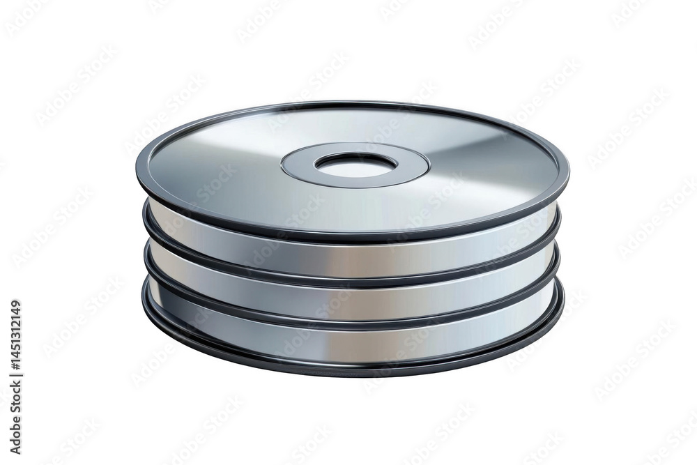 Stacking Metallic Discs Creates Visual Interest, Modern Theme Stacking Metallic Discs Creates Visual Interest, Modern Theme