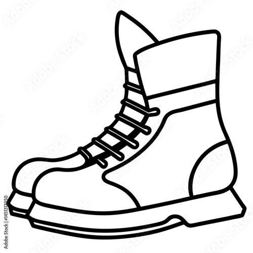 Minimal Ski Boots Vector on White