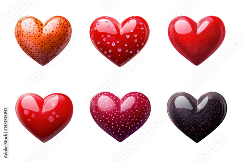 Illustrates Different Hearts Designs For Expression Of Love Feelings And Romance