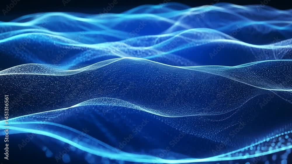 Abstract Digital Wave Background with Flowing Particles and Smooth Blue Light Effects Abstract Digital Wave Background with Flowing Particles and Smooth Blue Light Effects