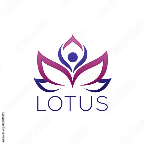 lotus flower logo with a person icon on top