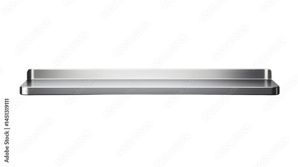 Sleek metal shelf against a minimalist background, showcasing modern design and functionality in contemporary spaces Sleek metal shelf against a minimalist background, showcasing modern design and functionality in contemporary spaces
