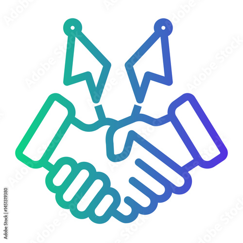 political Line Gradient Icon