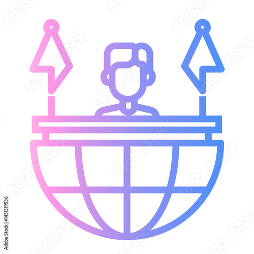 political Line Gradient Icon